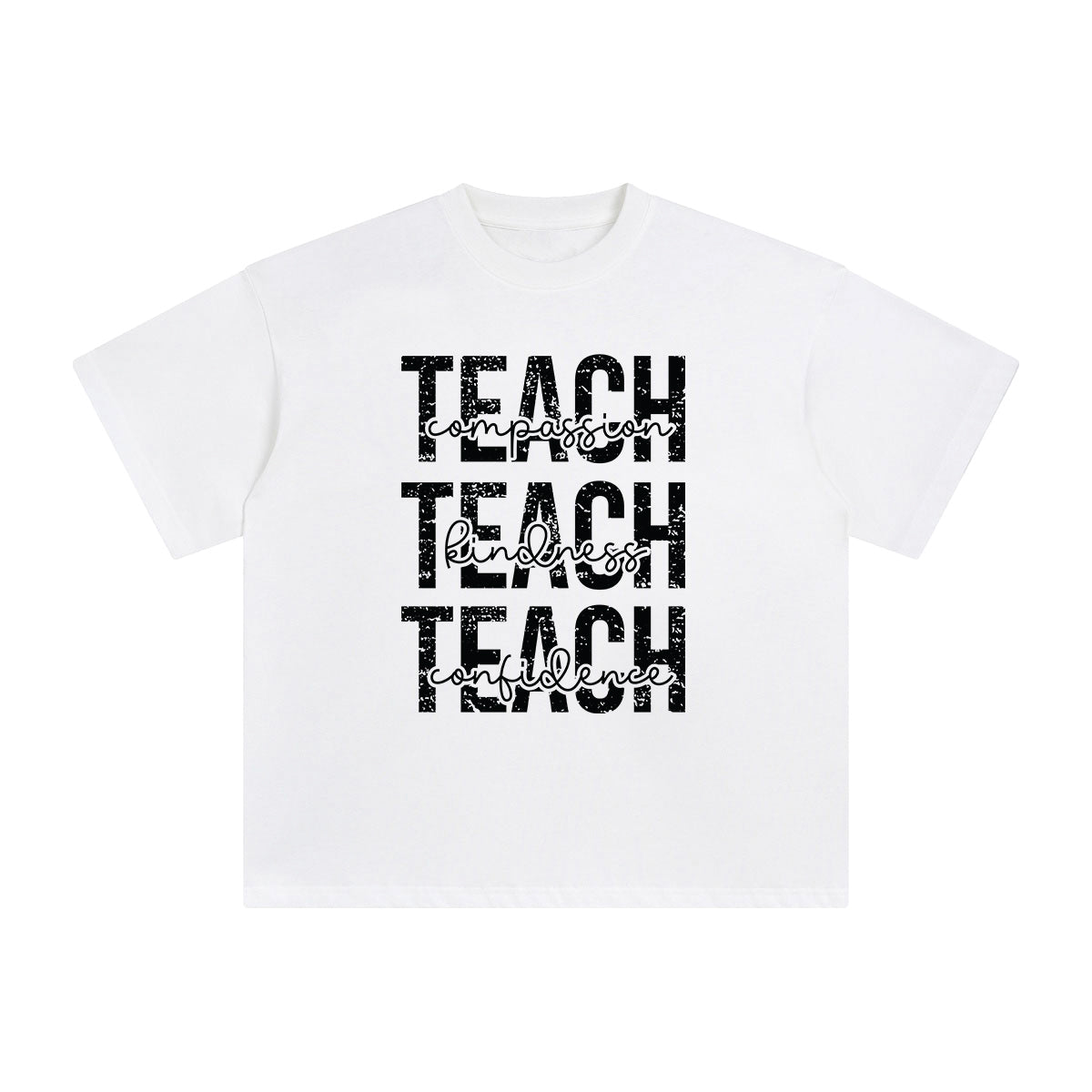 Teach Compassion Kindness Confidence Graphic Tee-INNBLAC Fashion Apparel