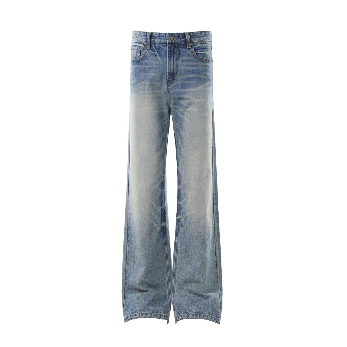 Vintage Washed Whiskered Slim Flare Jeans