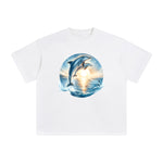 Dolphins & Sunrise Graphic Tee-INNBLAC Fashion Apparel
