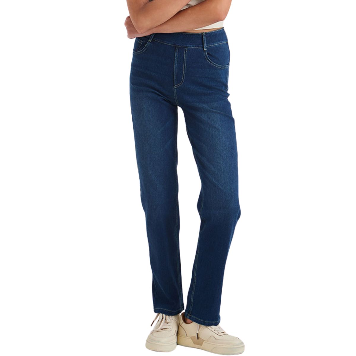 Relaxed Fit Washed Knit Denim Trousers