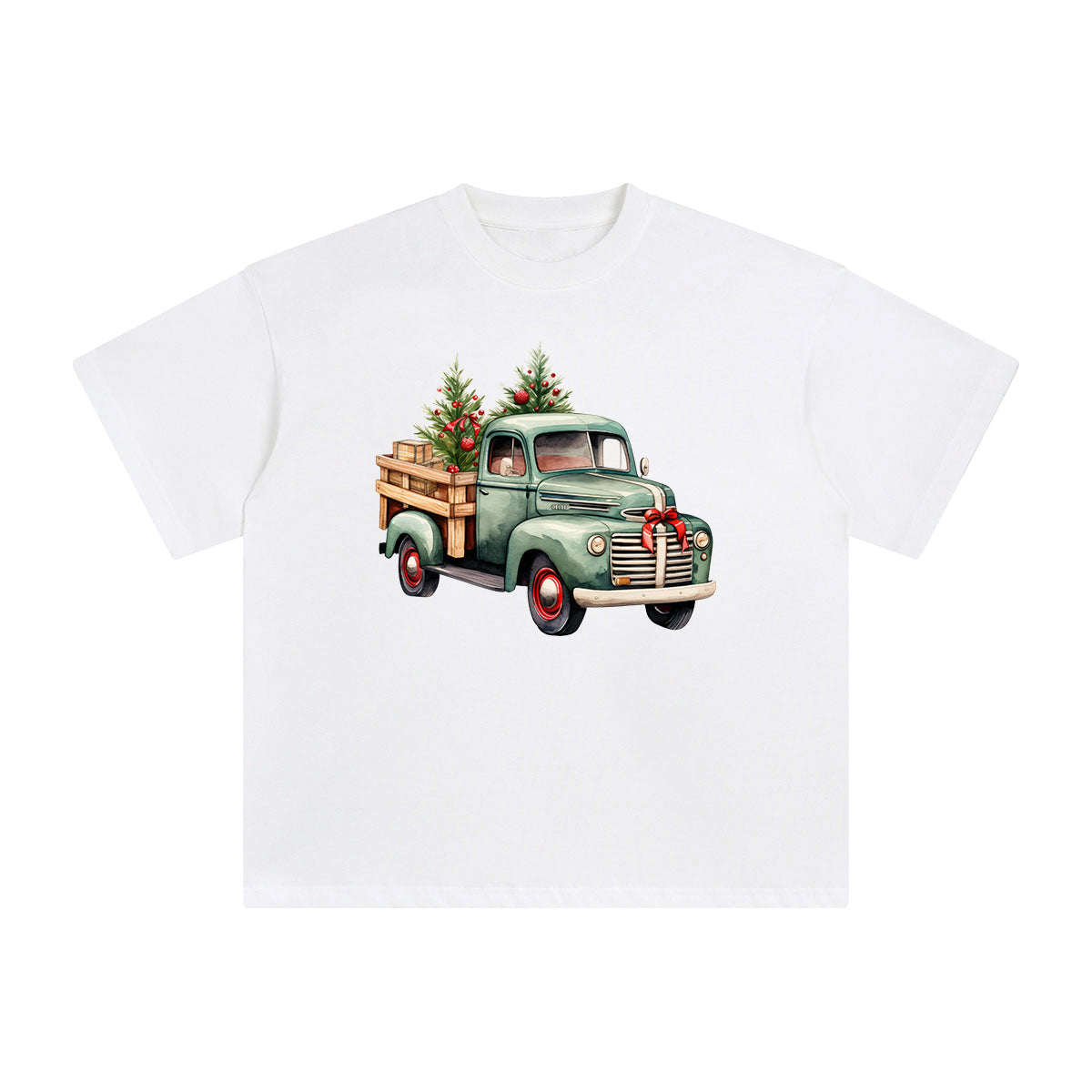 Vintage Christmas Truck Graphic Tee-INNBLAC Fashion Apparel