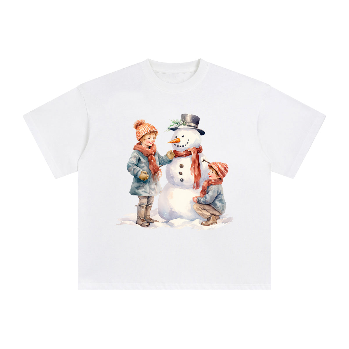 Snowman And Kids Graphic Tee-INNBLAC Fashion Apparel