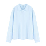 Heavyweight Vintage Cotton Collared Long Sleeve Sweatshirt