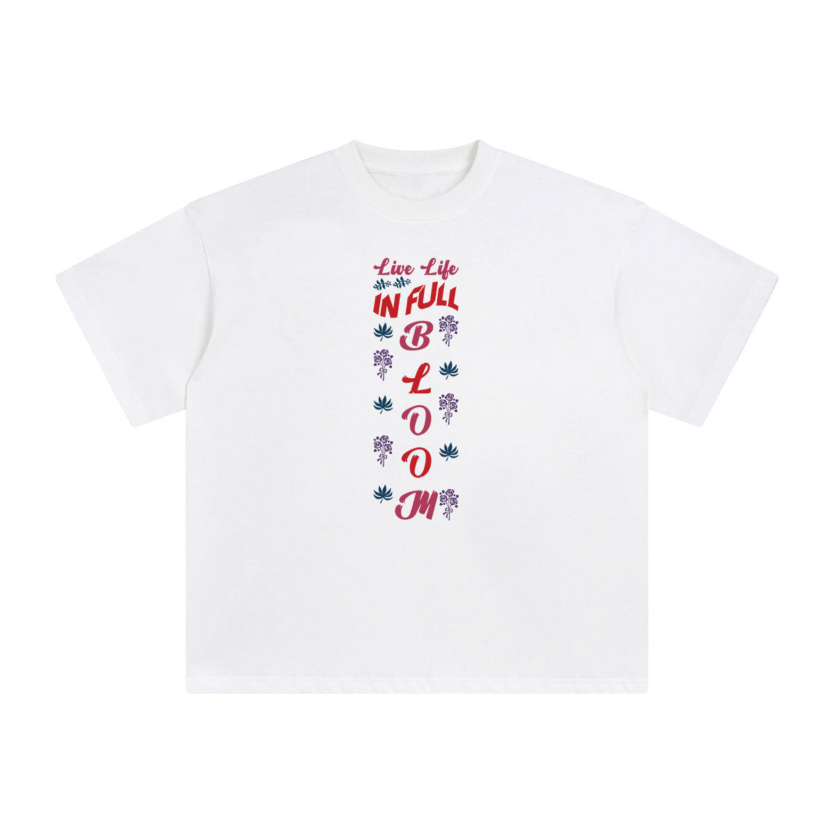Live Life In Full Bloom Aesthetic Graphic Tee-INNBLAC Fashion Apparel