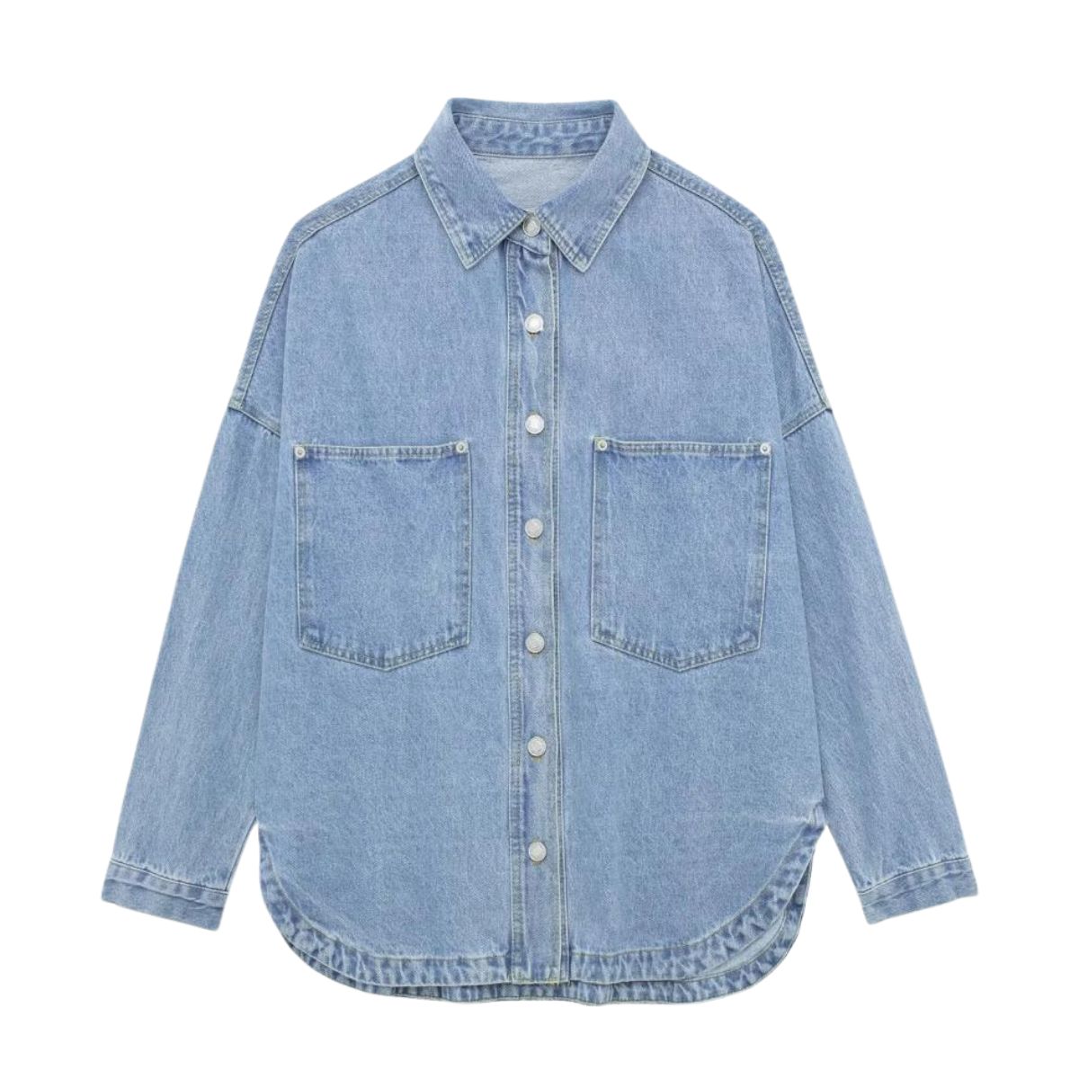 Vestido midi vaquero sin mangas con botones y aberturas en la parte delantera