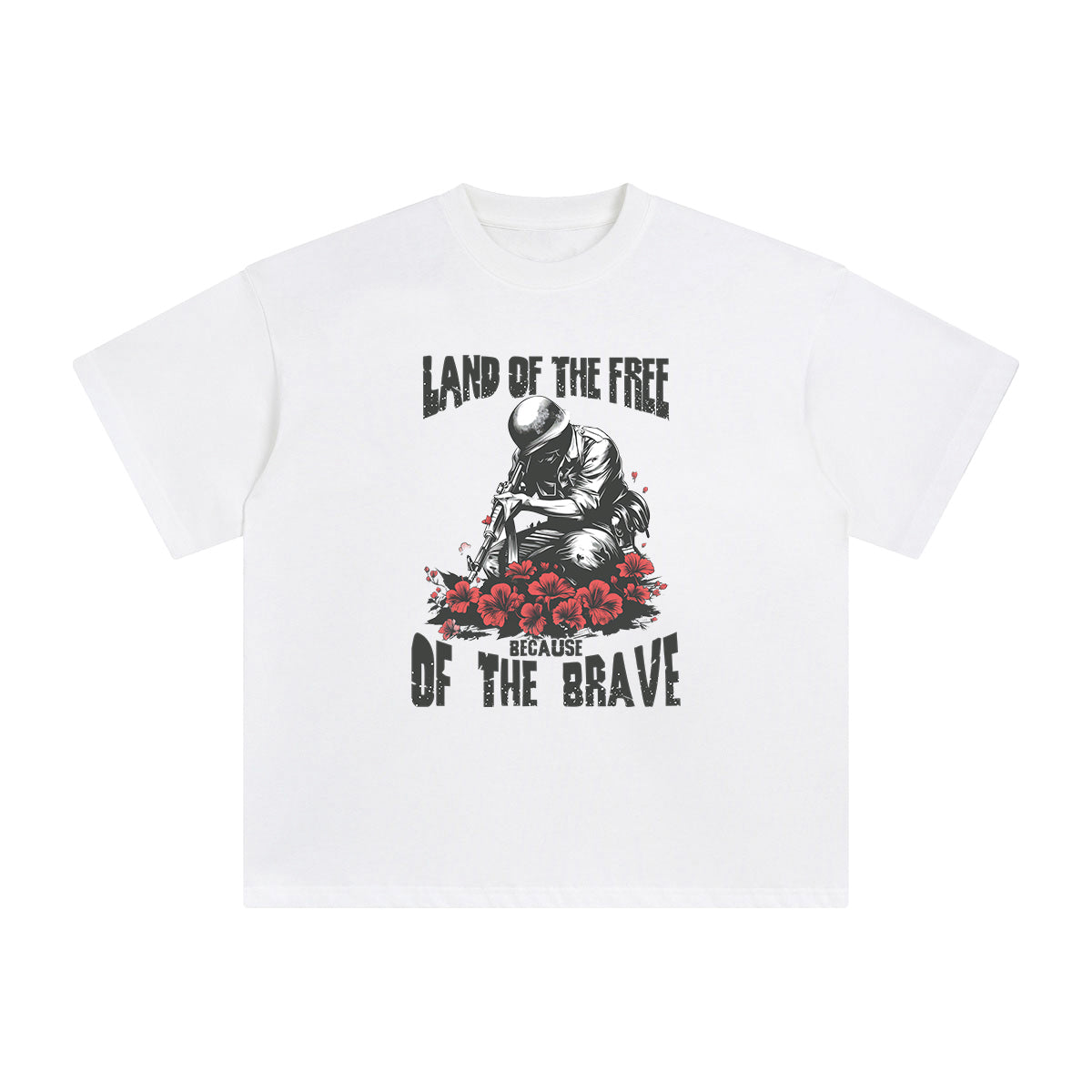 Land Of The Free Because Of The Brave Graphic Tee-INNBLAC Fashion Apparel