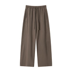 Curved Seam Straight Leg Casual Street Trousers