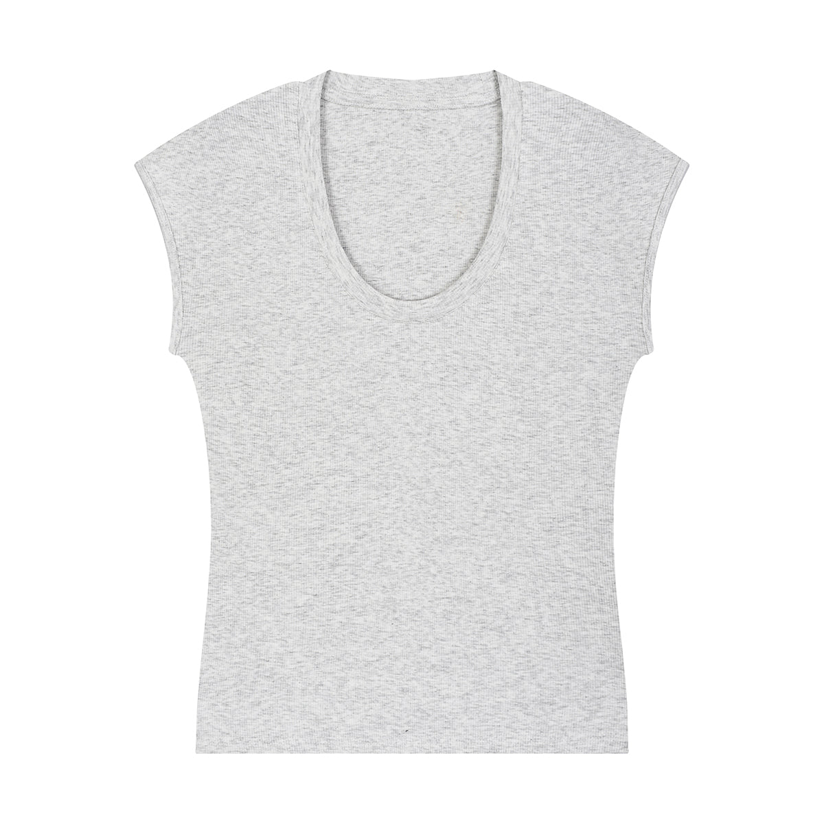 Classic Scoop-Neck Ribbed Sleeveless Top 250gsm
