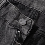 Faded Grey Distressed Wide Leg Vintage Jeans