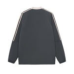 Contrast Stripes Two-Tone V-Neck Sweatshirt