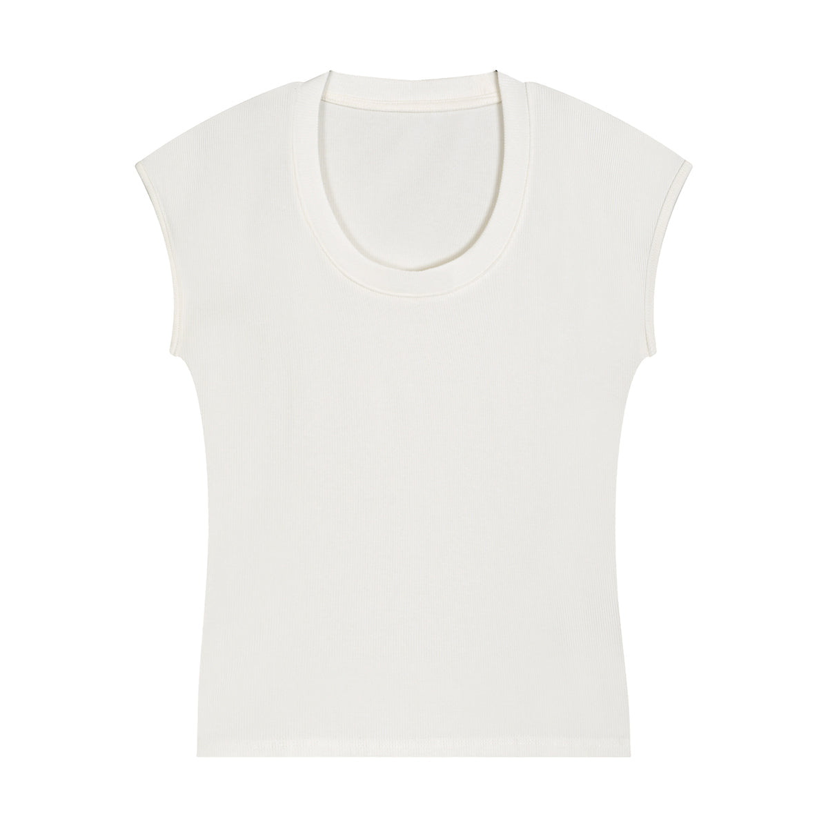 Classic Scoop-Neck Ribbed Sleeveless Top 250gsm