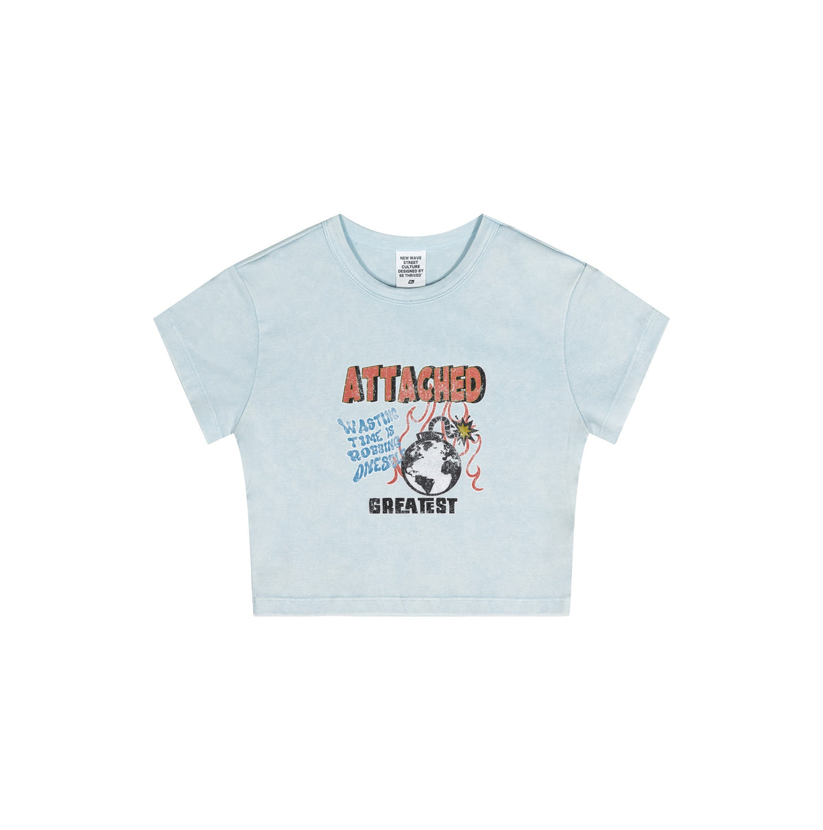 Cap Sleeves Graphic Crop Top-INNBLAC Fashion Apparel