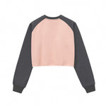 Contrasting Colors Raglan Long-Sleeve Cropped Sweatshirt