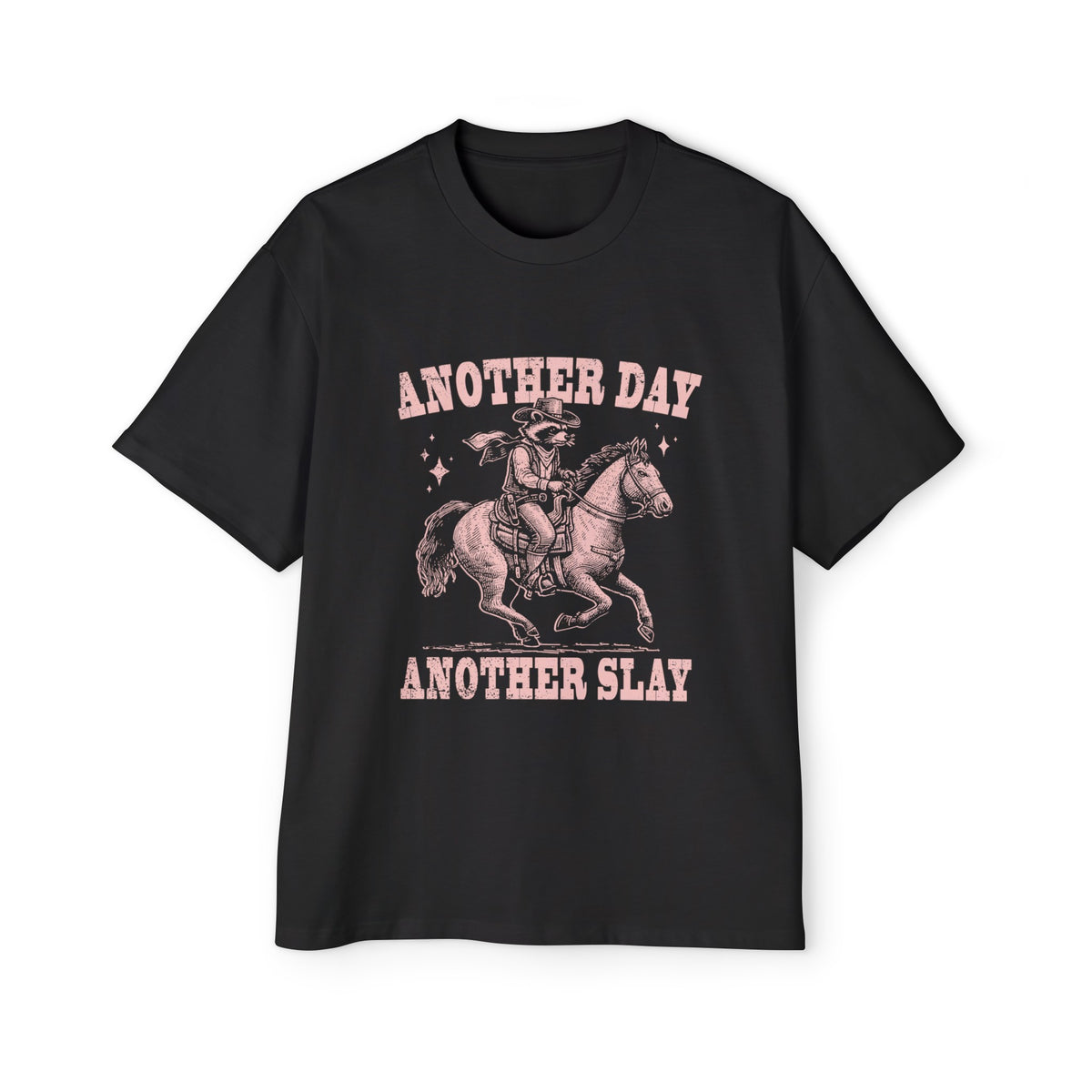Raccoon Cowboy Western Riding Horse Graphic Tee-INNBLAC Fashion Apparel