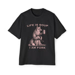 Life ls Soup I Am Fork Fox Graphic Tee-INNBLAC Fashion Apparel