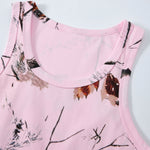 Nature Inspired Pink Camo Leaf Print Casual Tank
