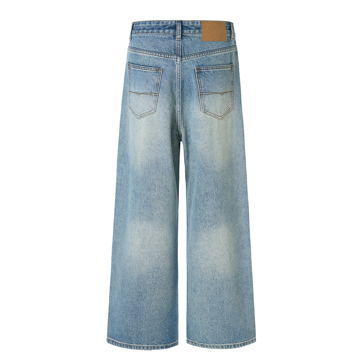 Vintage Washed Wide Leg Relaxed Fit Jeans