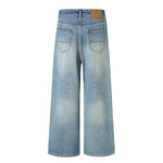 Vintage Washed Wide Leg Relaxed Fit Jeans