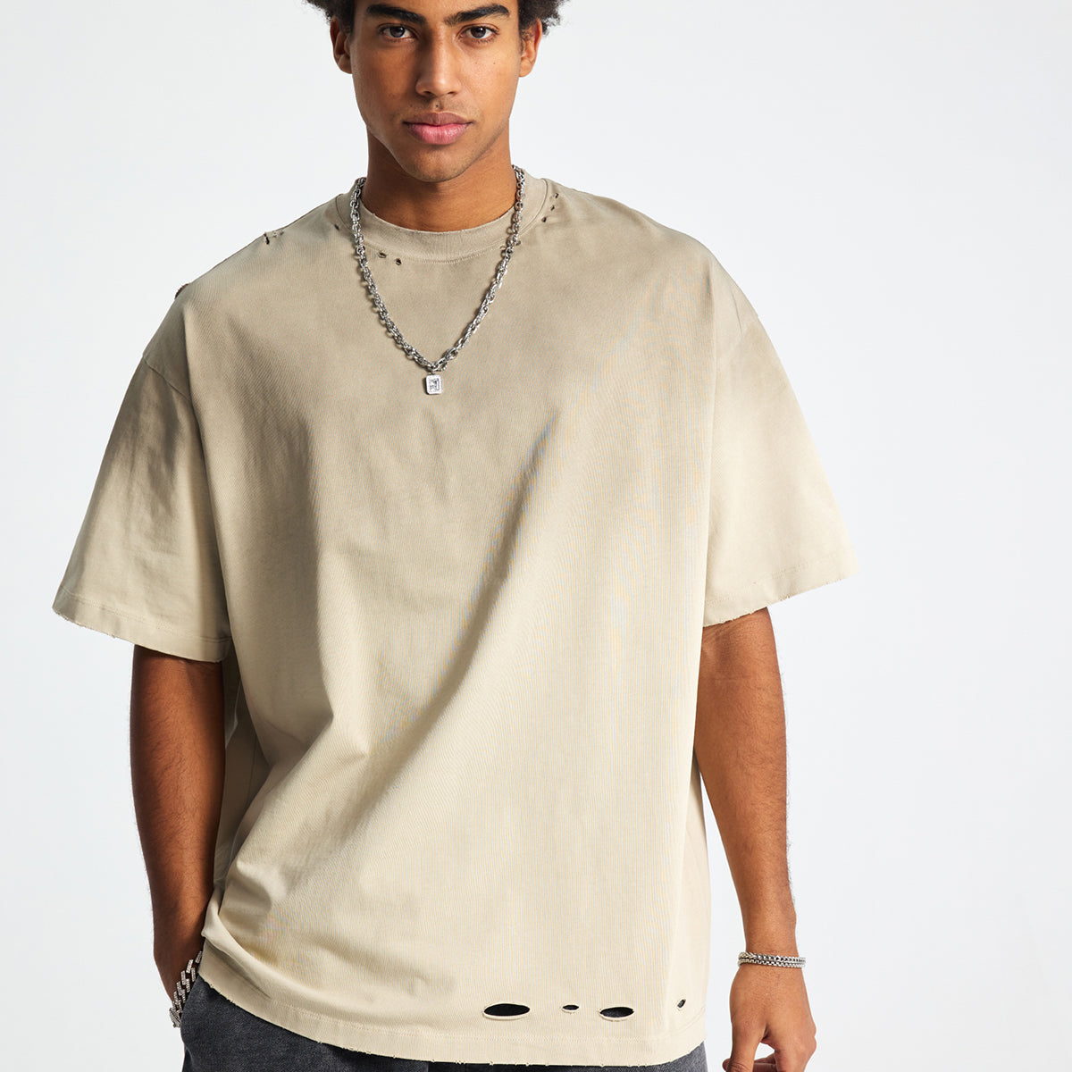 Vintage Distressed Baggy T Shirt 7.5oz