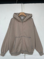 Sudadera con capucha y cremallera doble deslizante lavada a la piedra INNBLAC