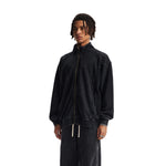 Stand Collar Panel Detail Washed Zip Up Sweatshirt