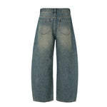 High Waisted Wide Leg Vintage Washed Casual Jeans