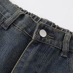 Spider & Web Print Denim Bermuda Shorts