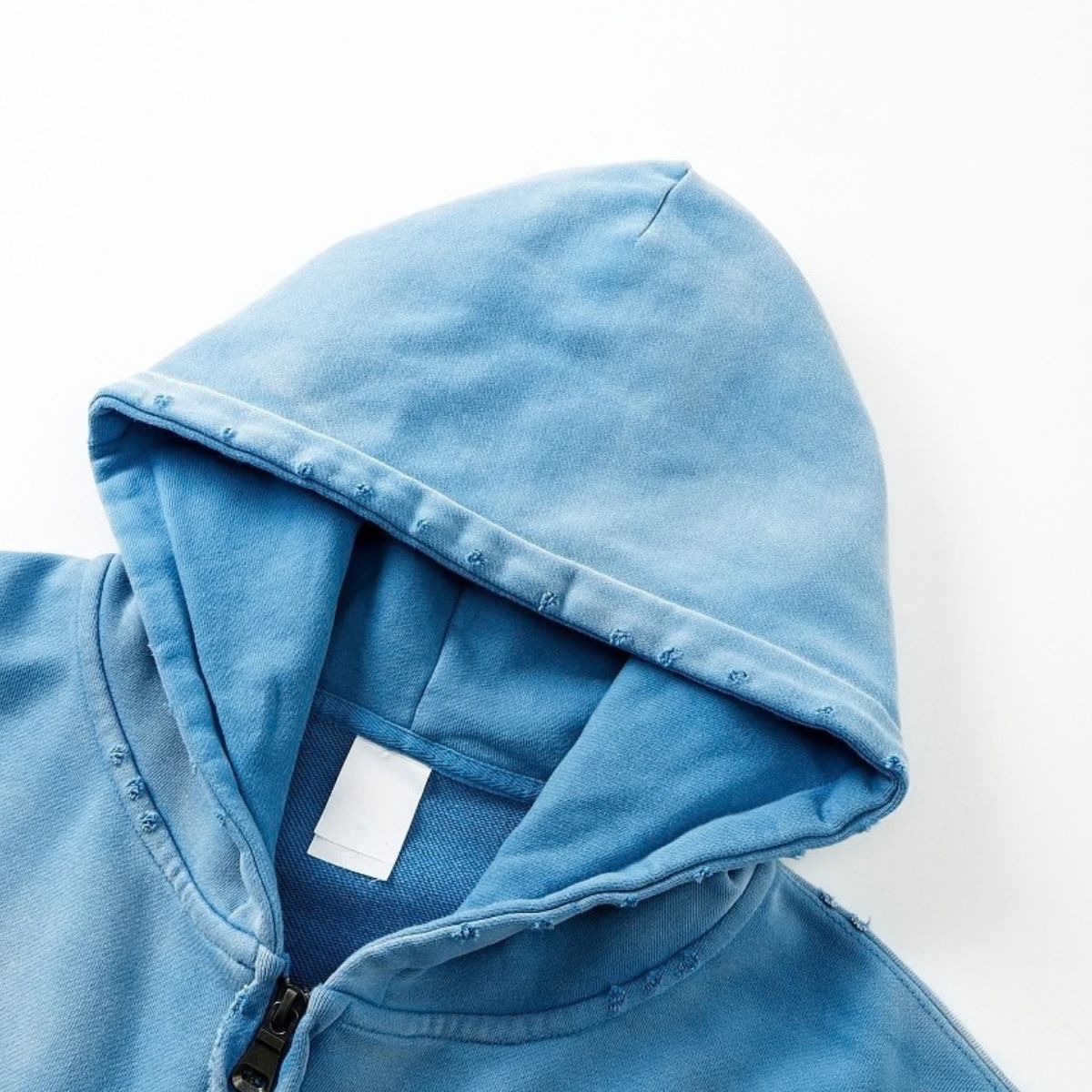 Monkey Wash Ripped Distressed Cotton Pullover Hoodie
