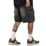 Men's Vintage Y2K Elastic Back Waistband Baggy Denim Shorts