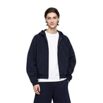 Sudadera con capucha y cremallera lavada de doble cursor