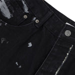 Smoke Rise Graffiti Black Wide-Leg Printed Jeans