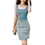 Bodycon Denim Slip Mini Dress