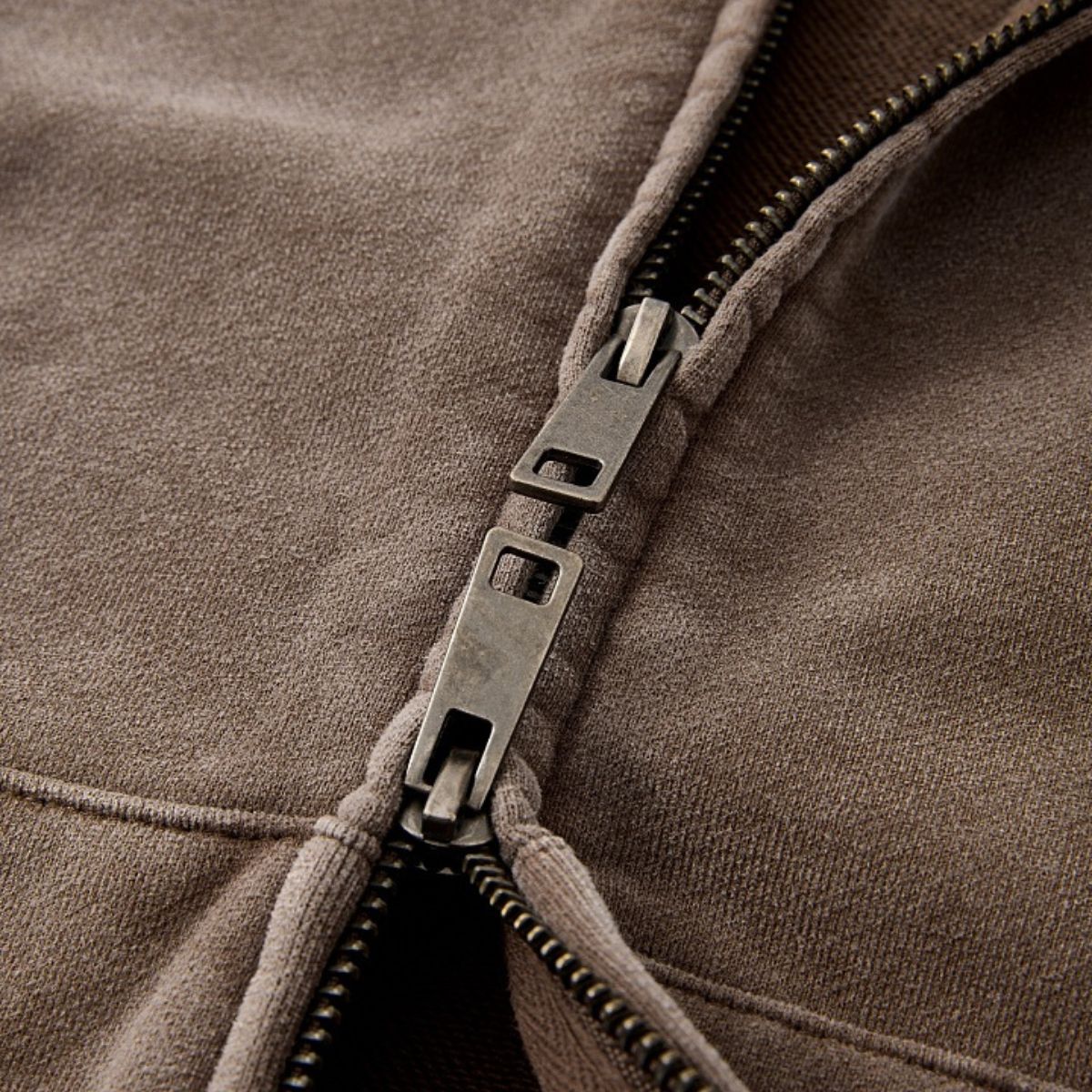 Vintage Relaxed Drop‑Shoulder Zip‑Up Hoodie