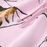 Elastic Waist Casual Pink Camo Branch Print Shorts