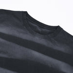 Stripe Tie-Dye Distressed Edge Tee 7.5oz
