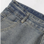 Classic Mid Waist Straight Leg Denim Shorts