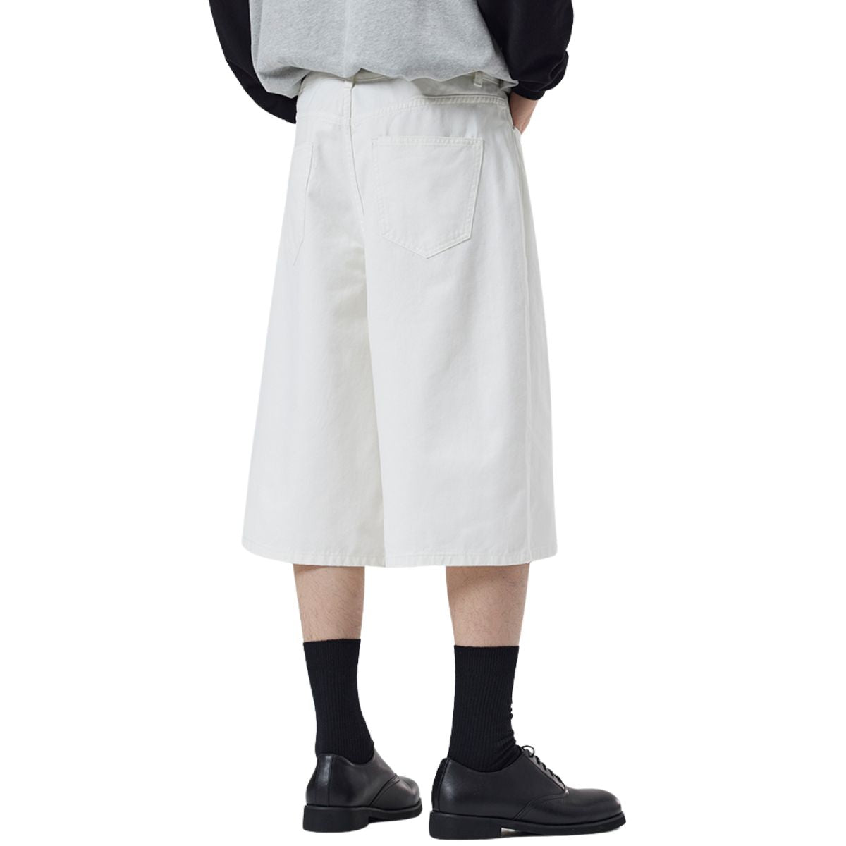 White Baggy Bermuda Denim Shorts