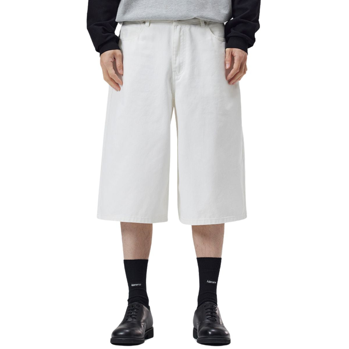 White Baggy Bermuda Denim Shorts