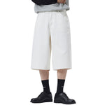 White Baggy Bermuda Denim Shorts