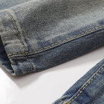 Classic Mid Waist Straight Leg Denim Shorts