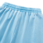 Heavyweight Cotton Washed Distressed Terry Wide‑Leg Pants