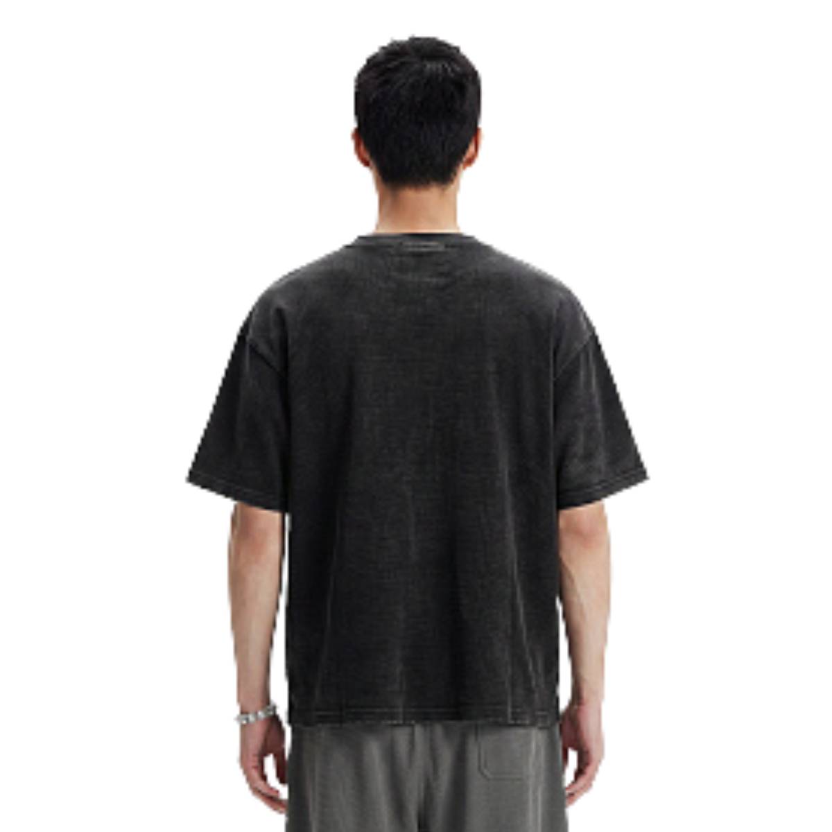 Casual Waffle Fabric Button Neck T-Shirt