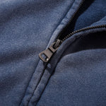 Boxy Cropped Stacked Sleeve Ripped Distressed Full Zip Hoodie