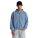 Vintage Washed Cotton Double‑Zip Hoodie