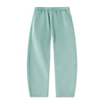 Vintage Washed Fleece‑Lined Elastic Waist Curved Leg Pants