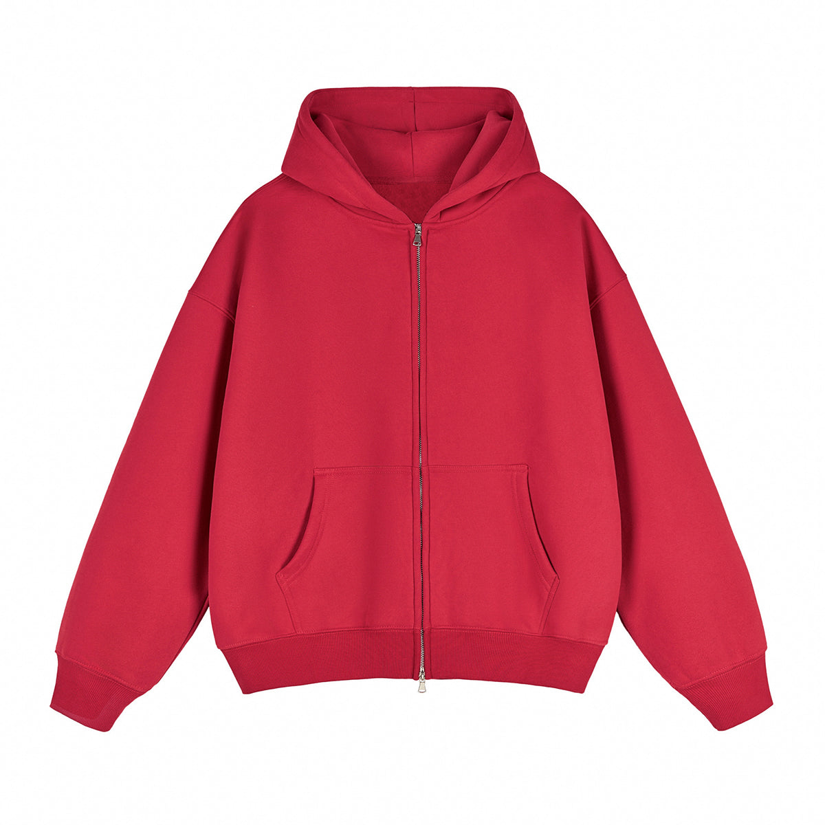 Heavyweight Double-Slider Zipper Fleece Hoodie