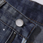 Splatter Wash Distressed Wide Leg Jeans