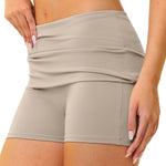 Folded Waistband Contoured‑Booty Elevated‑Feel Shorts
