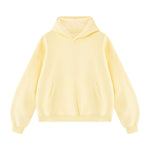 Vintage Washed Distressed Curved‑Sleeve Fleece‑Lined Hoodie