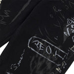 Smoke Rise Graffiti Black Wide-Leg Printed Jeans